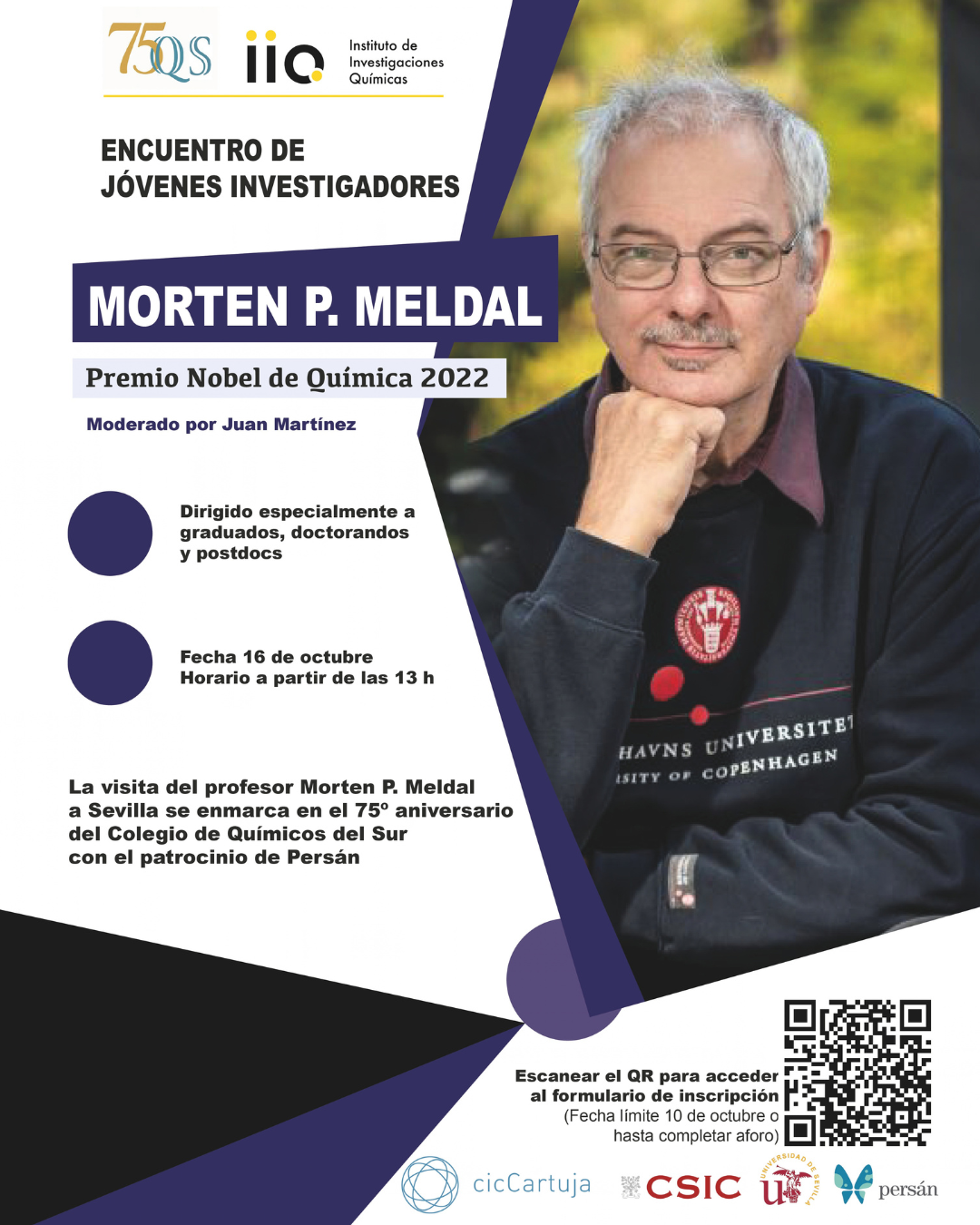El Colegio de Químicos del Sur organiza una visita con el Prof. Morten P. Meldal, Premio Nobel de Química en 2022